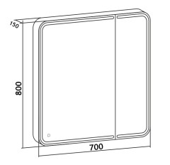 Зеркало-шкаф AZARIO Adriana 1Л 700х800 c подсветкой и диммером (CS00072835)