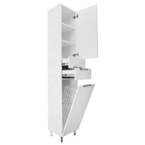 Пенал Loranto Стиль 35 с корзиной для белья, правосторонний, 350х1970х330, белый (CS00024795)