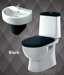 Унитаз-компакт Sanita Luxe Best с быстросъемным сидением микролифт и черной крышкой