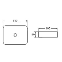 Раковина-чаша Azario 510х405х110 накладная, прямоугольная, матовый белый (AZ-2178-MW)