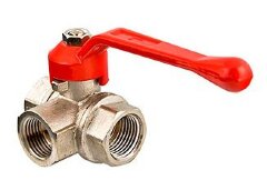 Кран шаровой трехходовой тип T 3/4&quot; ВР рыч. VALTEC