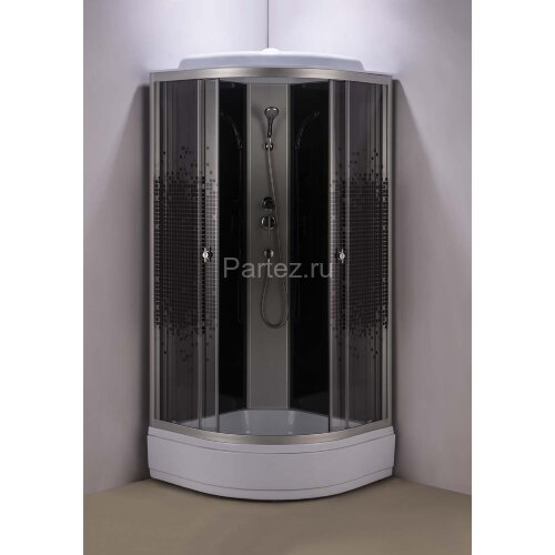 Душевая кабина Loranto 90x90x215 поддон 25 см, 4 мм прозрачное стекло с рисунком "мозайка" (CS-900-25ТМ/М)