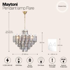 Подвесная люстра Maytoni DIA200PL-08G
