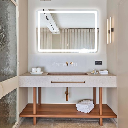 Зеркало AZARIO Dallas 1000х700 с подсветкой, сенсорный выключатель с функцией диммера, подогрев (AZ-