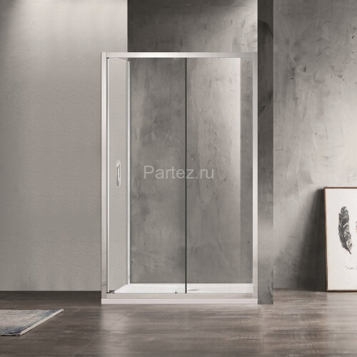 Душевое ограждение AZARIO 1200х800х2000, БЕЗ ПОДДОНА, прозрачное стекло 6 мм, открывание направо, цвет профиля серебро (AZ-ND1131 R 1200)