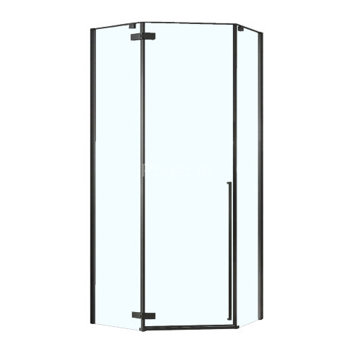 Душевое ограждение Loranto NEO 90x90x195 прозрачное закаленное стекло 8 мм, Easy clean, профиль черный, без поддона (CS-22107B)