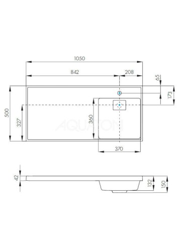 Раковина - столешница AQUATON Лондри 1050, белая (1A72223KLH010)