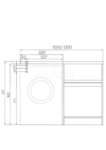 Раковина - столешница AQUATON Лондри 1050, белая (1A72223KLH010)