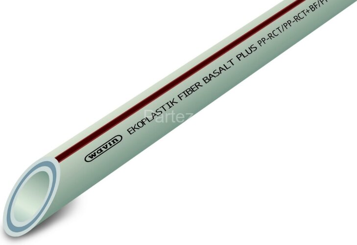 Труба PPR FIBER BASALT PLUS S3,2 D40х5,5 Ekoplastik