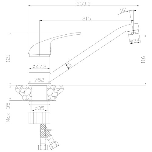 Смеситель Rossinka Y40-21U для кухни