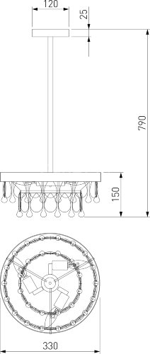 Подвесная люстра Eurosvet 60165/3 латунь
