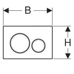 Кнопка смыва Geberit Sigma 20, двойной смыв, не оставляет отпечатков пальцев, черная