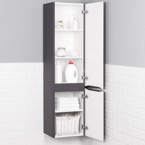 Пенал подвесной Итана Roberto 40 400х350х1550 правый, графит (CS00083702)