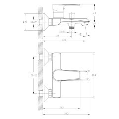 Смеситель Rossinka RS28-31 для ванны
