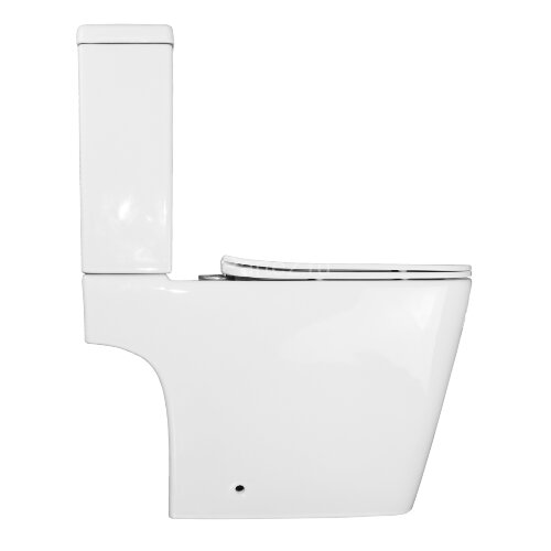 Унитаз-компакт Azario Ferra 365х650х785 напольный, безободковый, с быстросъемным сиденьем микролифт 