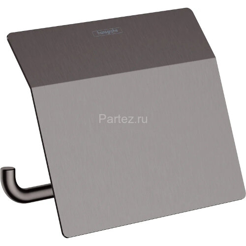 Держатель туалетной бумаги Hansgrohe AddStoris с крышкой, шлифованный черный хром (41753340)