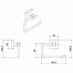 Бумагодержатель AZARIO RINA без крышки, хром (AZ-87010A)