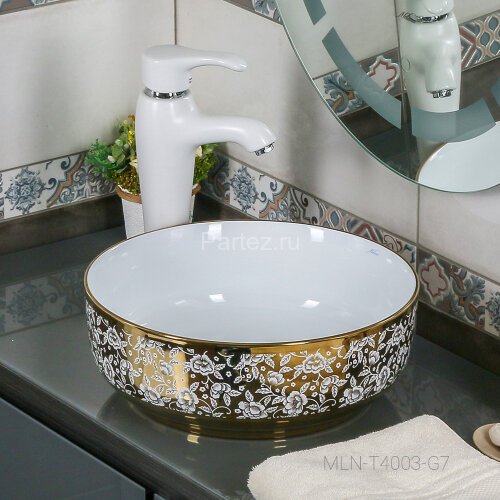 Накладная раковина melana mln-t4003-g7 (золото)