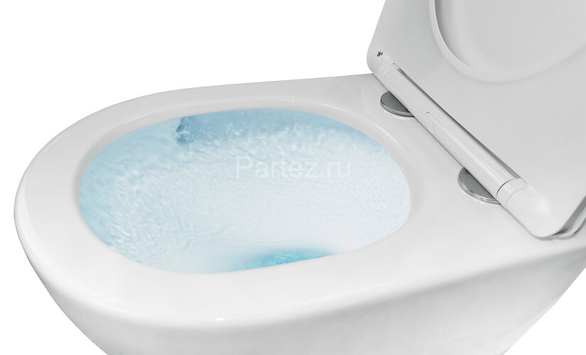 Унитаз подвесной Azario Trevi 495х360х390 безободковый, слив "ТОРНАДО", в комплекте с сидением микро