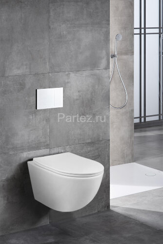 Унитаз подвесной Azario Trevi 495х360х390 безободковый, слив "ТОРНАДО", в комплекте с сидением микро