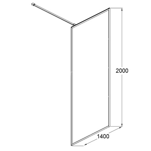 Душевая перегородка AZARIO RICHMOND 6310 Walk-in 1400x2000 прозрачное стекло 6 мм, цыет профиля серебро (AZ-NAG 6310 1400)