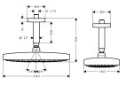 27384000 Raindance Select E 300 2jet верхний душ, ½´, с потолочным подсоединением