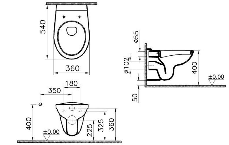 Комплект Norm Fit L-BoxFit подвесной унитаз с сиденьем из дюропласта с микролифтом, инсталляция, дву