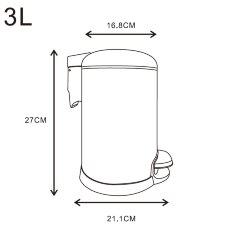 Ведро Azario , Хром матовый (AZ-301N-3L)