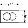 Кнопка смыва Geberit Delta01 двойной смыв, пластик, матовый хром (115.107.46.1)