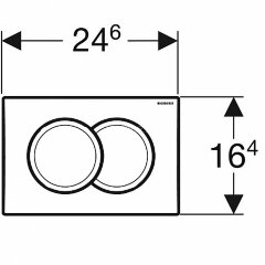 Кнопка смыва Geberit Delta01 двойной смыв, пластик, матовый хром (115.107.46.1)