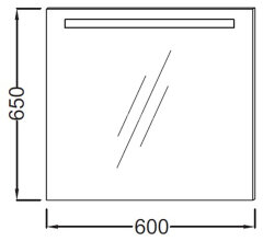 Зеркало Jacob Delafon Parallel 600х650 с подсветкой, подогревом и ИК-выключателем (EB1411RU-NF)