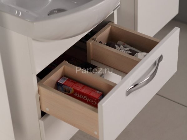 Тумба под раковину AQUATON Ария 50 М, подвесная, белая(1A140001AA010)