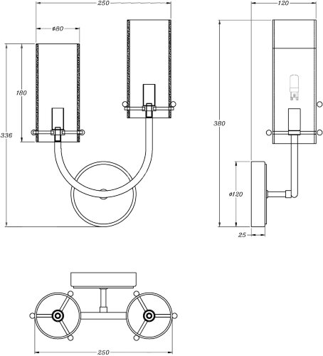 Бра Maytoni MOD223WL-02BS1