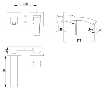 Смеситель Lemark Unit LM4526C для раковины, встраиваемый