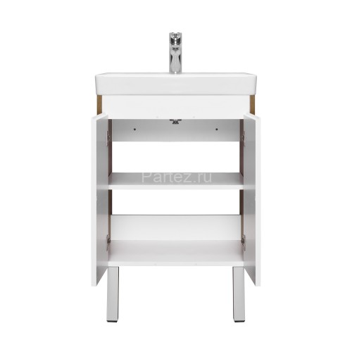 Тумба под раковину AQUATON Сканди 55 Doors универсальная, Белый/Дуб Рустикальный (1A278801SDZ90)