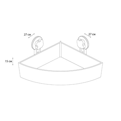 Полочка угловая Fixsen Grampus одноэтажная, пластик, белая (GR-7086)