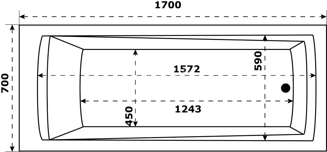 Ванна акриловая Azario Бали 170х70 (БАВ0003)