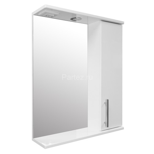 Зеркало-шкаф Loranto Karina 60 600х745х170 подвесной, с подсветкой, правосторонний, белый (CS0008650