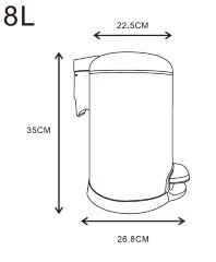 Ведро Azario , Хром матовый (AZ-301N-8L)