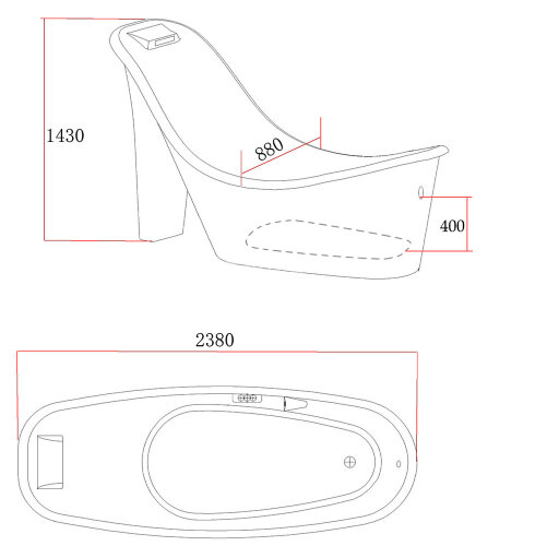Акриловая ванна Gemy RF1253BG