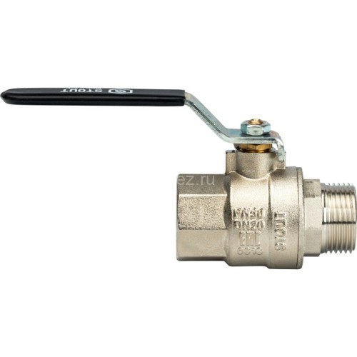 Кран шаровой полнопроходной ВР/НР рычаг 3/4" Stout