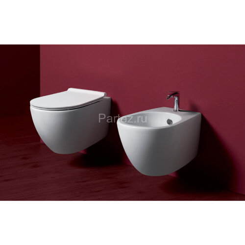 Унитаз подвесной Simas Vignoni "Rimless" 365х560х340 безободковый, с креплением F85, белый (VI18bi)