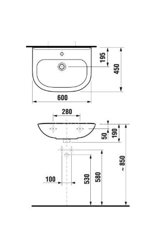 Раковина JIKA Z_DEEP BY 600 мм, белая (8.1061.3.000.104.9)