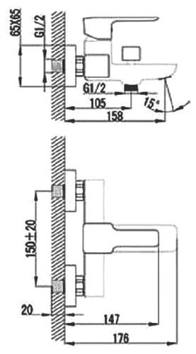 Смеситель для ванны Lemark Basis LM3602C