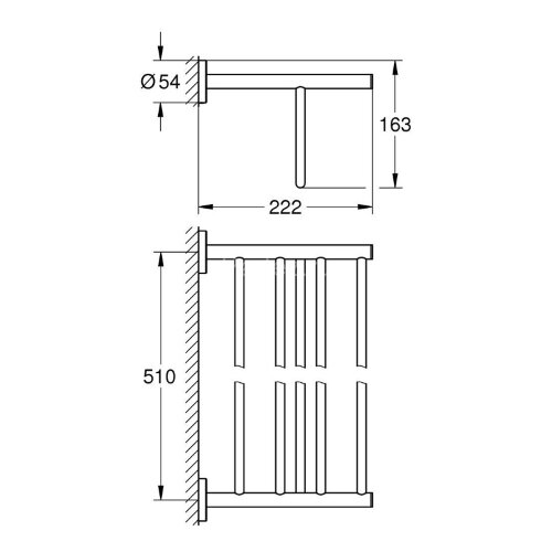 Полка для полотенец Grohe BauCosmopolitan 510 мм, хром (40462001)