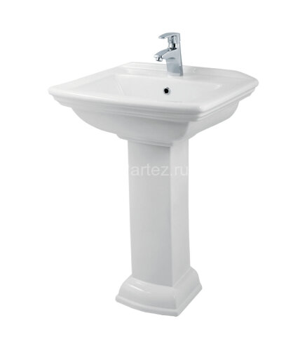 Раковина на одной ножке Creo Ceramique ORLEANS 600х475х870, белая (OR3000+OR3010)