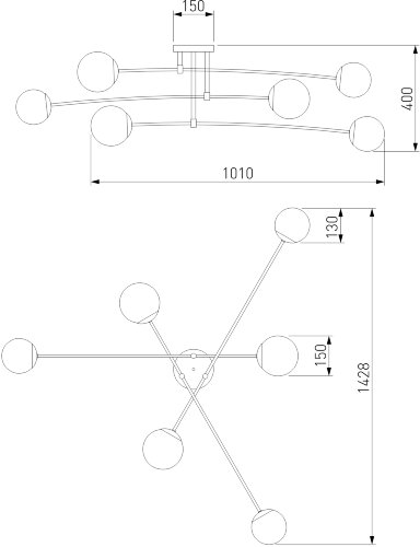 Потолочная люстра Eurosvet 30181/6 латунь