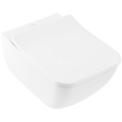 Унитаз подвесной Villeroy&Boch Venticello безободковый, горизонтальный выпуск, сиденье микролифт, Ал