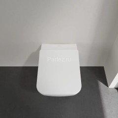 Унитаз подвесной Villeroy&Boch Venticello безободковый, горизонтальный выпуск, сиденье микролифт, Ал