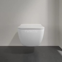 Унитаз подвесной Villeroy&Boch Venticello безободковый, горизонтальный выпуск, сиденье микролифт, Ал